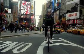 Lidia Fluhme in Times Square