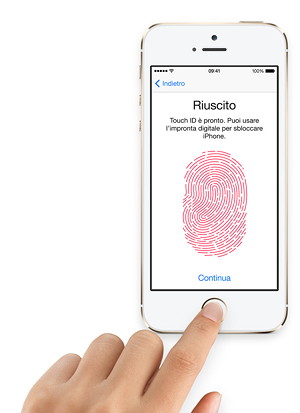 Riconoscimento delle impronte digitali con Touch ID