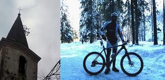 Il Maga con la MTB chiodata per la neve